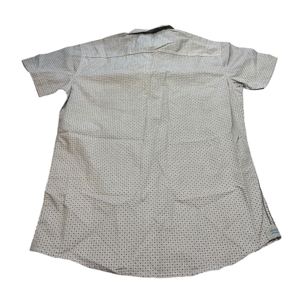 Drill Shirt Mens Small Black White Printed Cotton Short Sleeve Classic Button-Up - Picture 3 of 9